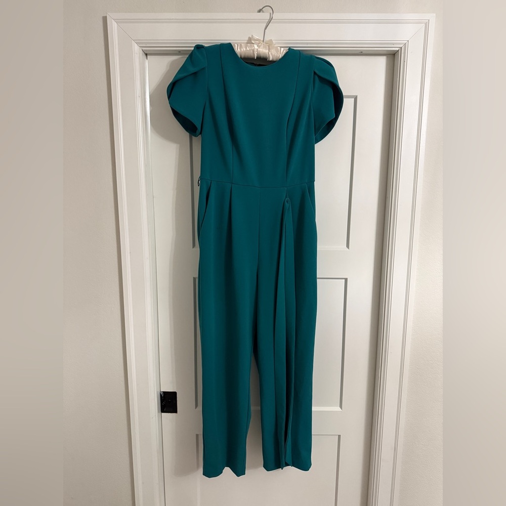 Calvin Klein Teal Short-Sleeve Jumpsuit